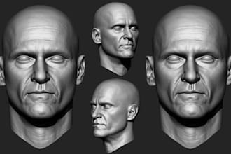 create 3d head model realistic 3d head sculpt 3d bust stl file for 3d printing