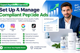 fix peptide ads issues, run  peptide meta ads, google tiktok ads peptide ads