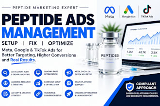 fix peptide ads issues, run  peptide meta ads, google tiktok ads peptide ads