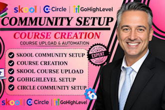 skool community setup course creation skool course upload gohighlevel circle so