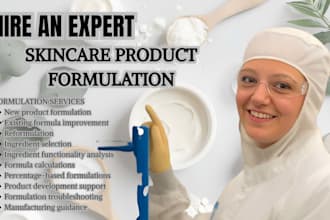 be your cosmetic formulation chemist for skincare and product development