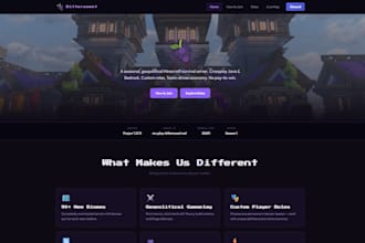 design and build a custom minecraft server website