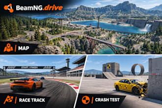 build beamng map, beamng race track, crash test map