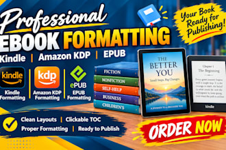 kindle ebook formatting, amazon KDP ebook and epub formatting