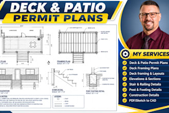 draw deck and patio permit plans deck framing architectural drawings