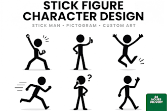 design stick figure stick man pictogram characters in 24 hours
