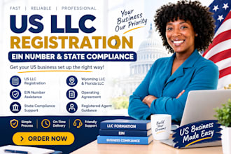 register your US llc, ein number, provide state compliance, wyoming llc