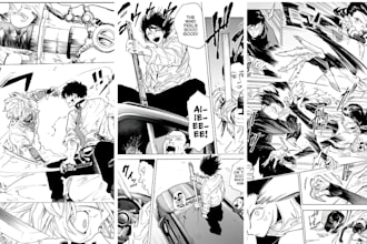 draw anime manga illustration  manga comic book page webtoon comic manga artist