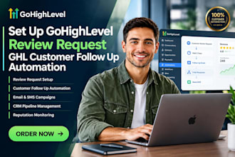 set up gohighlevel review request ghl customer follow up automation