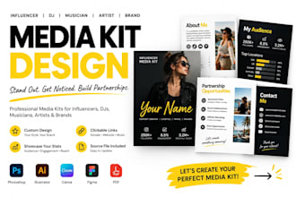 design US influencer media kit, dj epk influencer press kit author epk one sheet