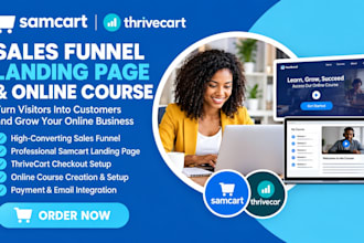 be your samcart thrivecart sales funnel,online course ebook sales page