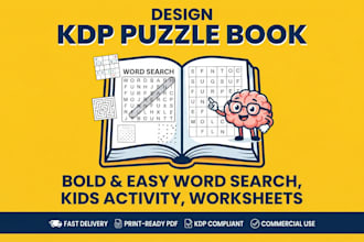 design kids word search puzzle books and activity worksheets for amazon KDP