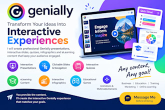 create an interactive genially presentation, elearning, quiz