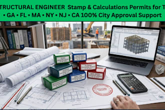 architect texas ga fl ma ny nj ca structural engineer, calculations stamp permit