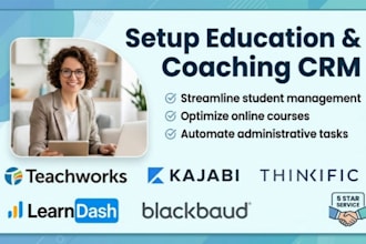 setup education coaching CRM teachworks kajabi thinkific learndash blackbaud