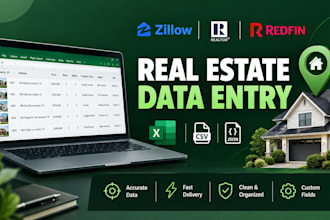 scrape zillow, realtor, redfin and real estate websites into excel