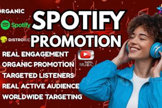 do professional spotify music organic playlist promotion and targeted listeners