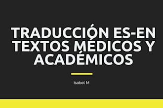 translate medical and academic texts from english to spanish