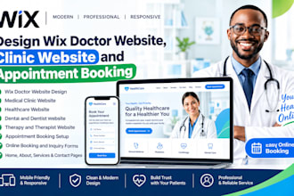 design wix doctor website, clinic website and appointment booking