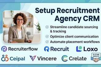 setup recruitment agency CRM recruiterflow recruit loxo ceipal vincere crelate
