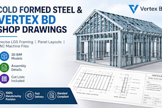 create cold formed steel shop drawings and vertex bd framing