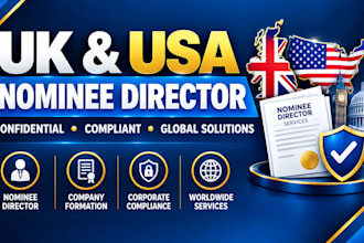 provide USA UK nominee director service and company registration
