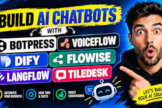 build ai chatbots with botpress, voiceflow, dify, flowise, langflow, tiledesk