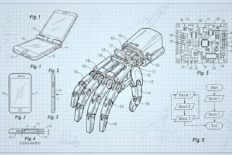 create patent drawings, patent illustration, patent figures and utility