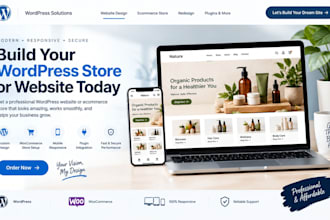 build wordpress store design, wordpress website, ecommerce website design