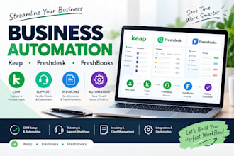 setup keap freshdesk freshbooks CRM automation setup bookkeeping in freshbooks