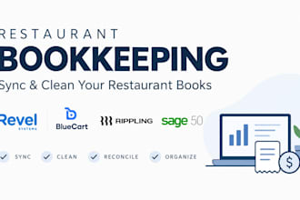 sync and cleanup revel, bluecart, rippling and sage 50 restaurant bookkeeping