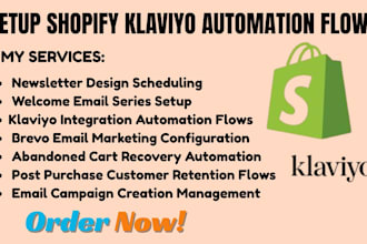setup shopify klaviyo mailchimp brevo email marketing campaign automation flows