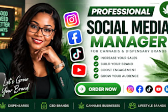 manage cannabis weed instagram fb tiktok social media dispensary smm marketing