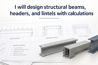 design structural beams, headers, and lintels with calculations