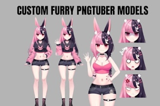 draw custom furry pngtuber model furry vtuber asset anthro stream avatar furry