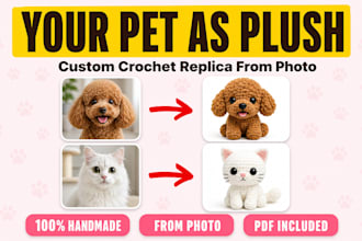 crochet your pet into a custom mini amigurumi replica from a photo