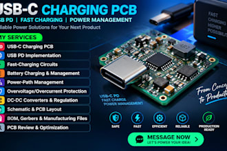 custom usb c charging pcb, usb pd, fast charging  power management design