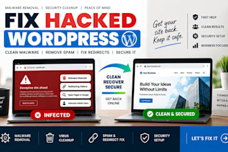 fix your hacked wordpress website clean virus, spam, remove malware security