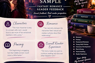 beta read your romance or fantasy manuscript