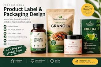 design product label design and product packaging design