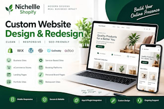 redesign design shopify, wix, godaddy, squarespace, odoo and wordpress website