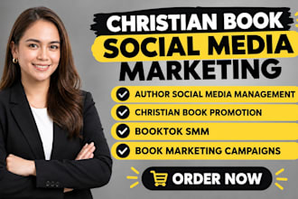 manage author social media christian book booktok smm book marketing campaign