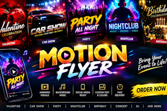 do valentine flyer car show party nightclub animation birthday motion flyer
