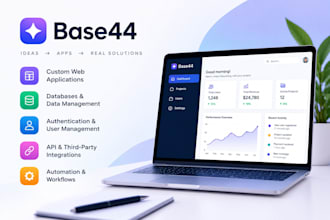 build a professional web app or saas using base44