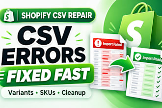 fix shopify CSV import errors and product variants