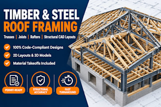 design timber and steel roof trusses joists rafters framing
