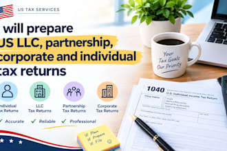 prepare US llc, partnership, corporate and individual tax returns