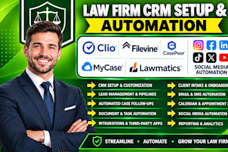do law firm crm clio filevine casepeer mycase lawmatics social media automation