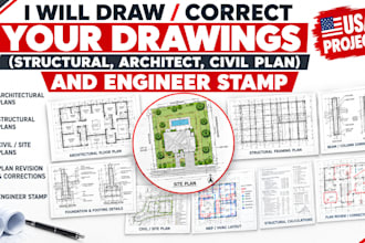 professional engineer stamp structural drawing civil site plan mep, calculations