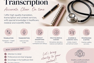 trancribe general , medical and healthcare content